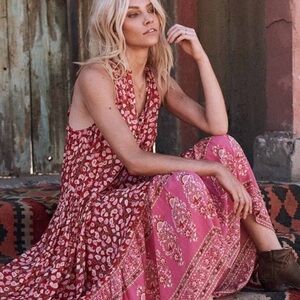 Spell and the Gypsy Delirium Maxi Dress XS Red Pink